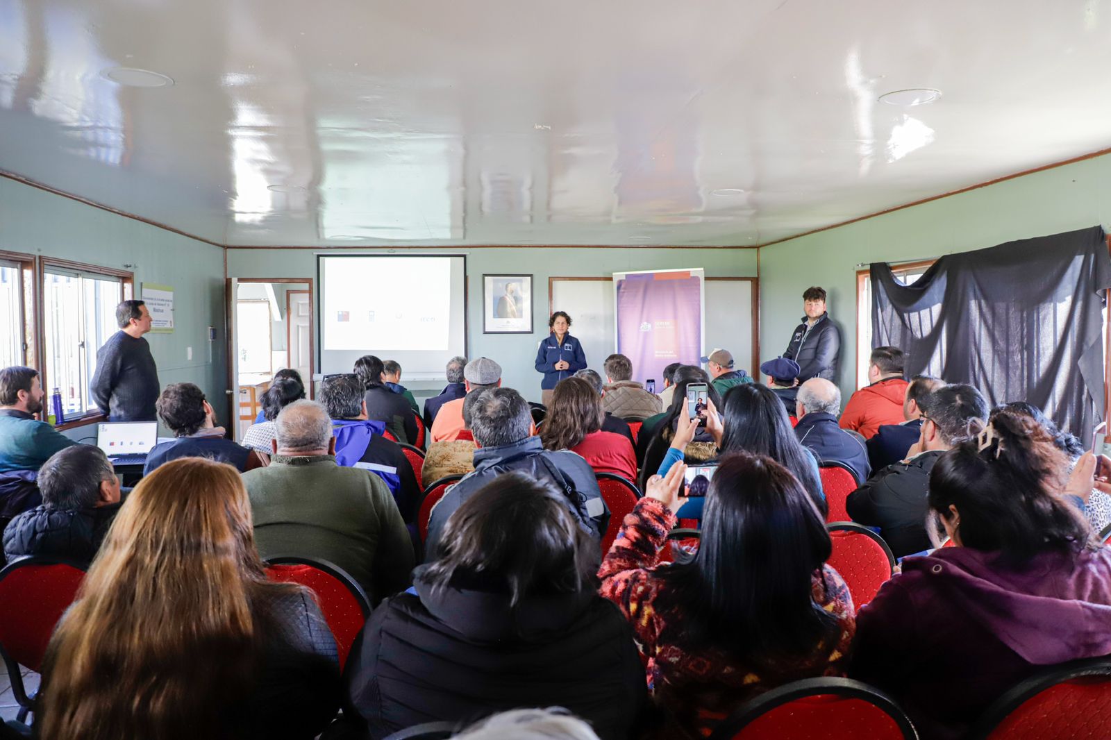 a group of people in a room