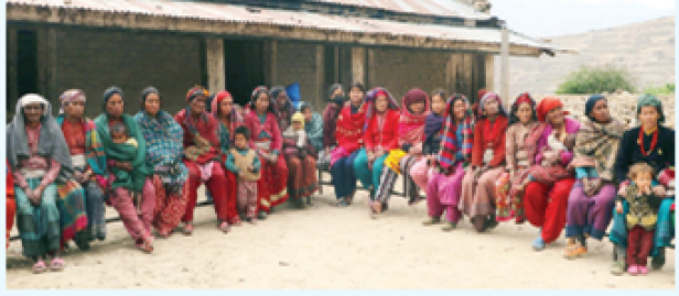 cover image of report where people are sitting in front of a building